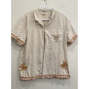 Marine Layer Shirt Womens‎ XL Cotton Button Up Tropical Camp Pocket Extra Large